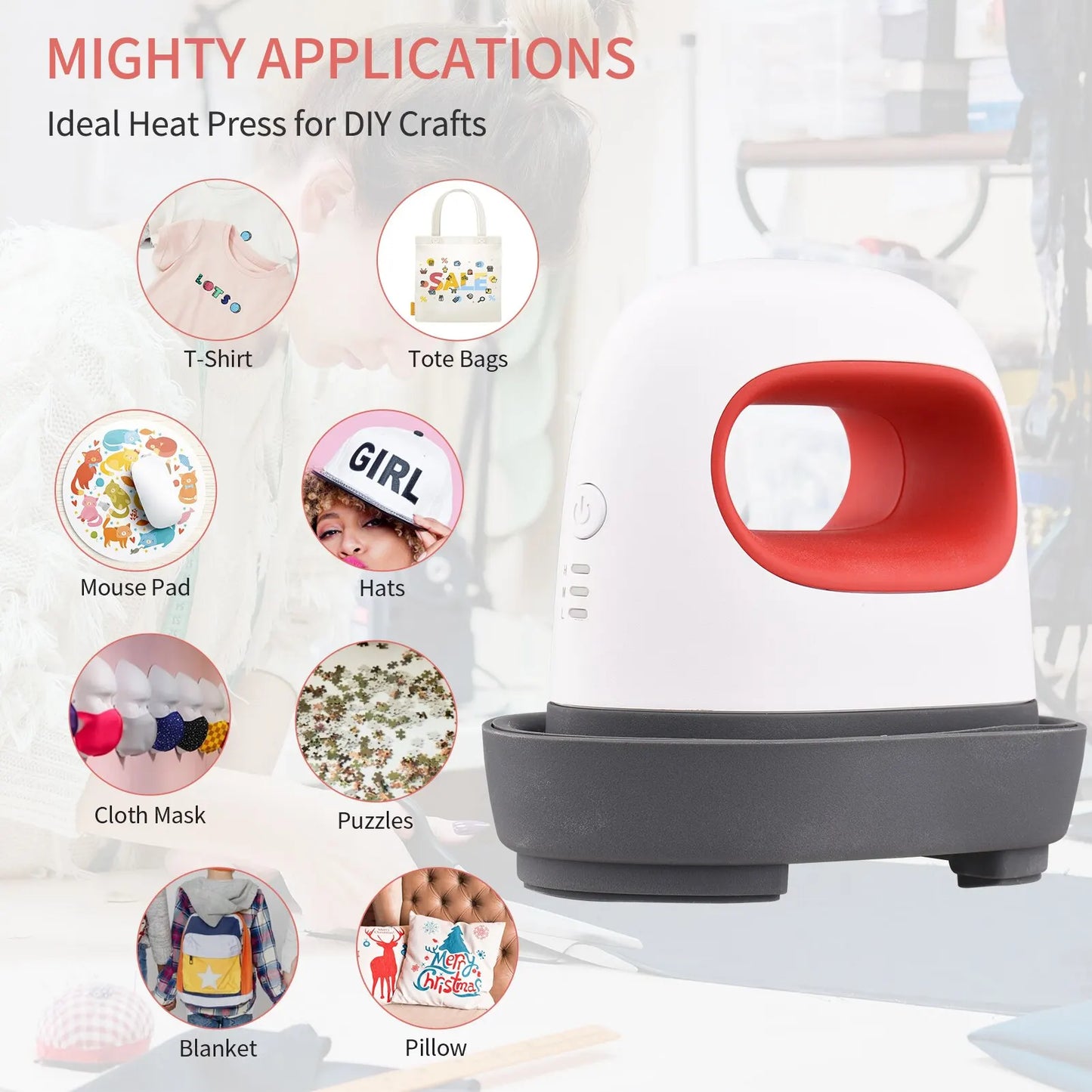 Portable Mini Iron Heat Press Machine: Short Sleeve DIY Hot Stamping for T-Shirt Transfers