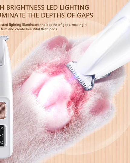 Portable Nail Grooming Tool for Pets: Rechargeable Cordless Dog Paw Trimmer with LED Light