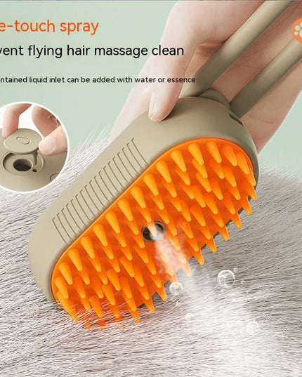 New Pet Spray Comb for Cats and Dogs Pet Electric Spray Hair Removal Comb One Key Spray Anti-Flying Massage Brush, Clean Massage
