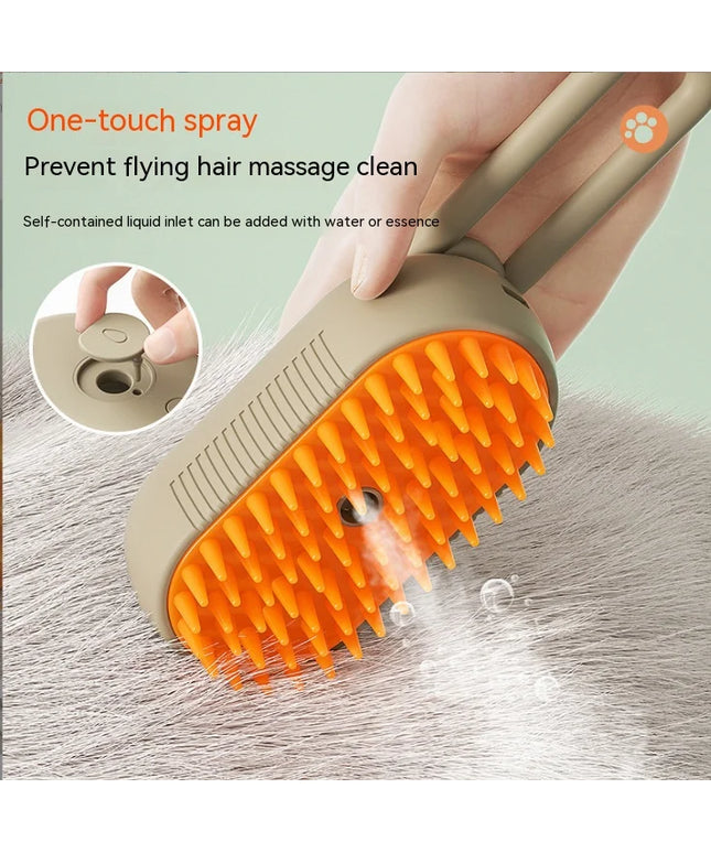New Pet Spray Comb for Cats and Dogs Pet Electric Spray Hair Removal Comb One Key Spray Anti-Flying Massage Brush, Clean Massage
