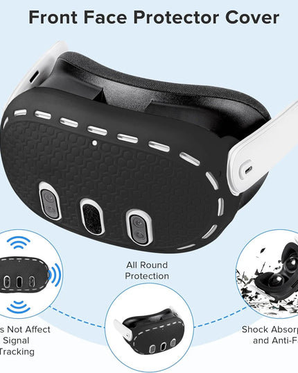 7-in-1 VR Accessories Kit for Meta Quest 3: Silicone Protective Cover and Lens Cap