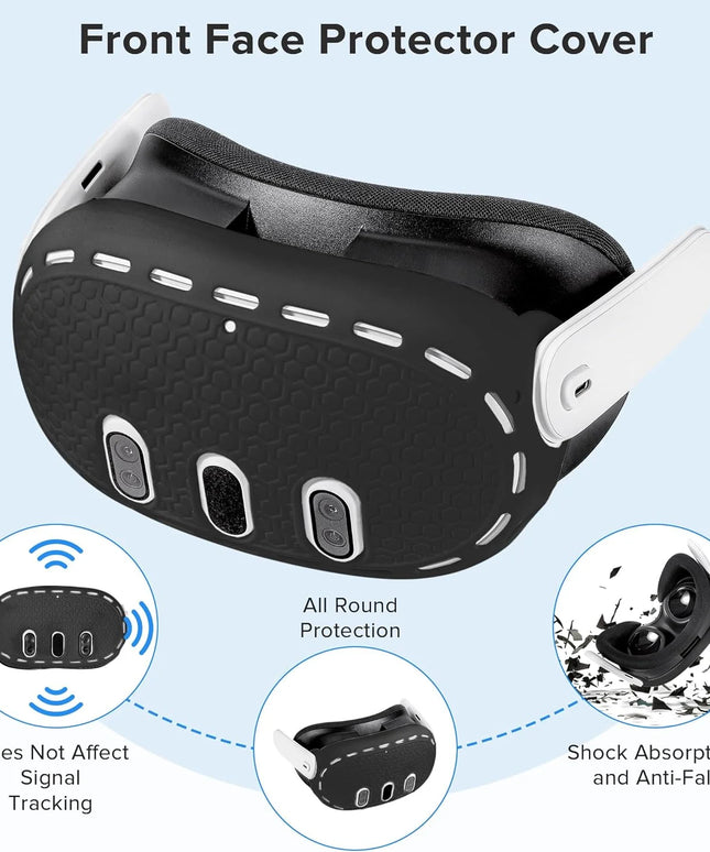7-in-1 VR Accessories Kit for Meta Quest 3: Silicone Protective Cover and Lens Cap