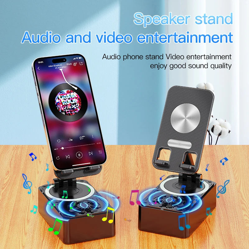 Bluetooth Speaker Phone Stand: HD Portable Holder for Tablets and Smartphones