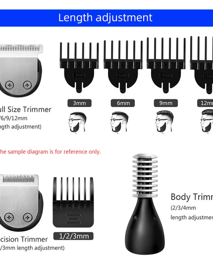 Multi hair trimmer men facial,beard,body grooming kits electric hair clipper nose ear trimer rechargeable
