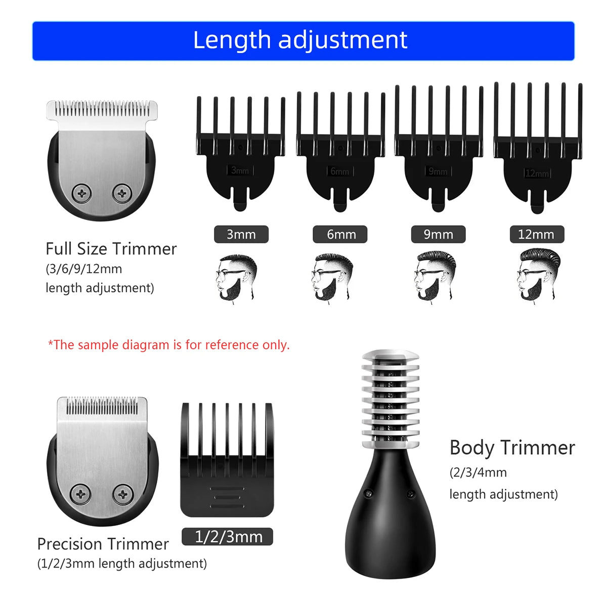 Multi hair trimmer men facial,beard,body grooming kits electric hair clipper nose ear trimer rechargeable