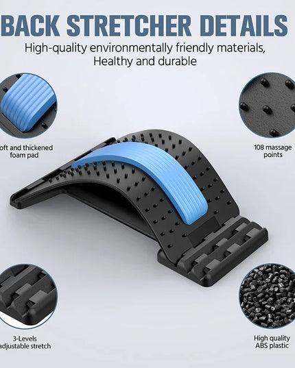 Multi-Level Massager with Back Stretcher: Waist and Neck Support Tool for Yoga