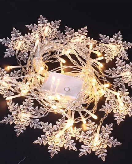 3.2M LED String Lights: Flashing Christmas Snowflakes Fairy Curtain Lights for Holiday and Wedding Decor