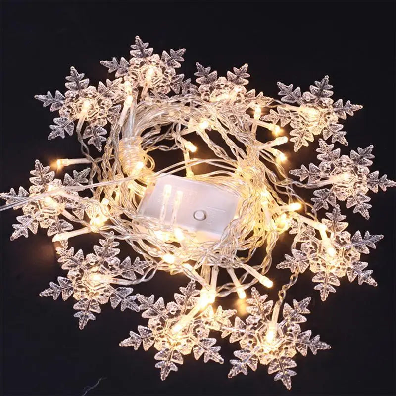 3.2M LED String Lights: Flashing Christmas Snowflakes Fairy Curtain Lights for Holiday and Wedding Decor