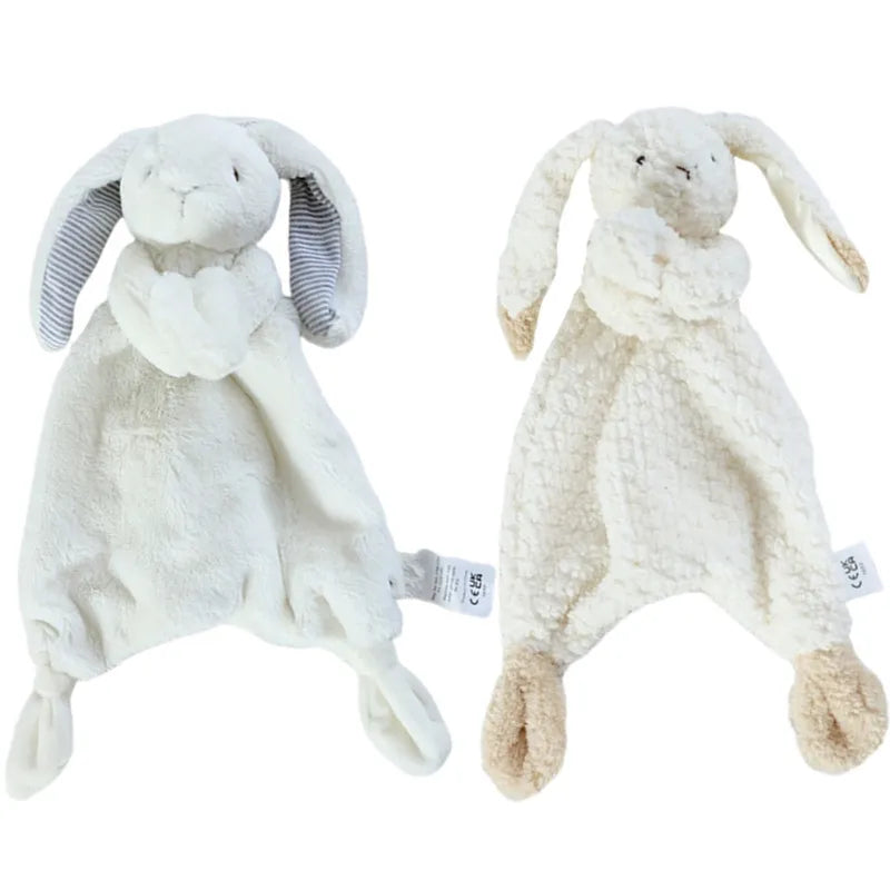 11" Soft Bunny Comforter: Teething Toy & Doll Room Decor for Infants