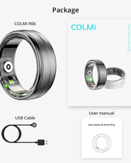 Heart Rate and Blood Oxygen Monitoring Smart Ring: Waterproof (IP68 & 5ATM) for Active Lifestyles