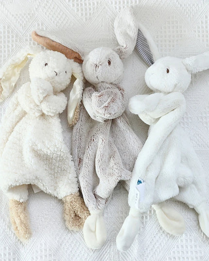 11" Soft Bunny Comforter: Teething Toy & Doll Room Decor for Infants