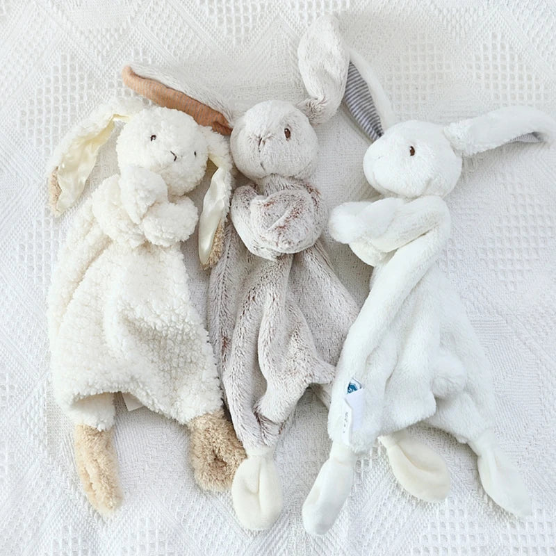 11" Soft Bunny Comforter: Teething Toy & Doll Room Decor for Infants