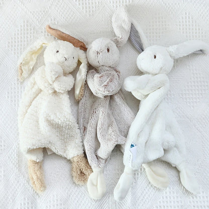 11" Soft Bunny Comforter: Teething Toy & Doll Room Decor for Infants