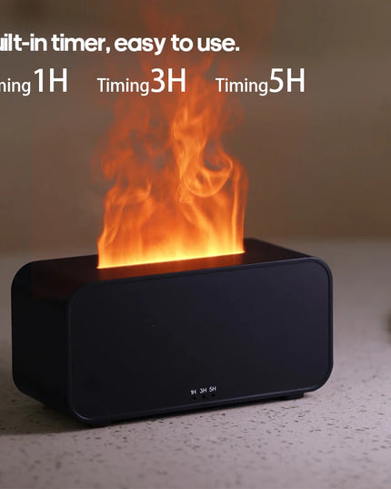 Aromatherapy Humidifier with LED Flame Effect: Mini Timer Diffuser for Home