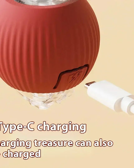 Interactive Cat Ball Toy: Automatic Rolling Ball with Faux Mouse Tail for Training