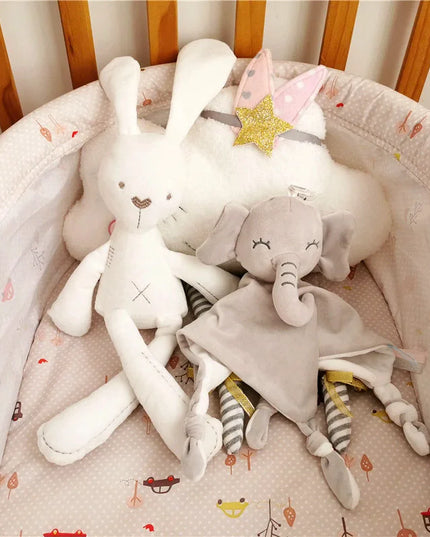 Cuddly Plush Animal Lovey Blanket: Rabbit Sleeping Toy for Babies