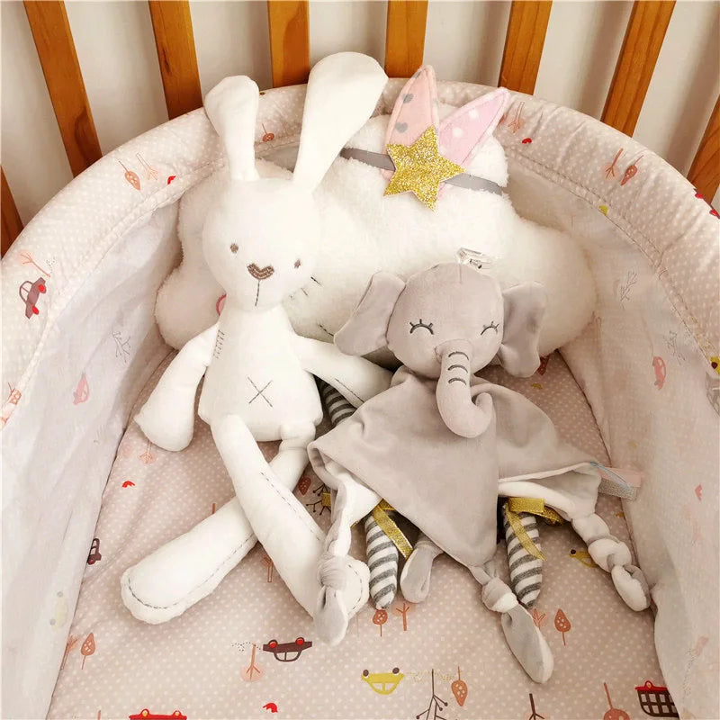 Cuddly Plush Animal Lovey Blanket: Rabbit Sleeping Toy for Babies